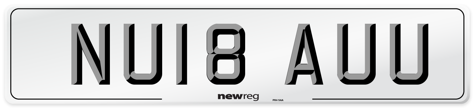 NU18 AUU Number Plate from New Reg